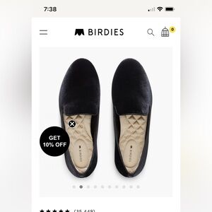 Birdies starling in black velvet size 8